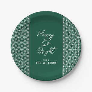Holiday cards ASANOHA Japanese Kimono pattern Paper Plate