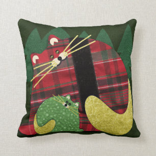 Holiday Cats Throw Pillow
