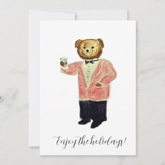 Holiday celebration bear card
