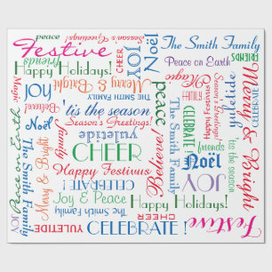 Holiday Celebration! Cool Custome NAME Wrapping Paper