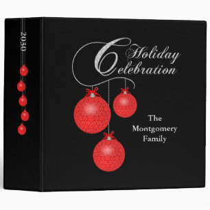 Holiday Celebration, Red Lace Ornaments 2 inch Binder