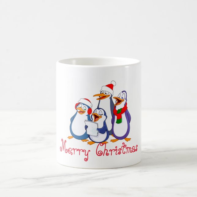 Holiday Ceramic Mug-Merry Penguins Coffee Mug (Center)