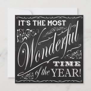Holiday chalkboard art It's the Most Wonderful Card