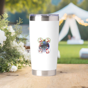 Holiday Characters on a Snowflake Ornament Insulated Tumbler
