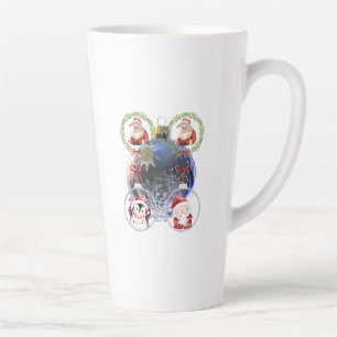 Holiday Characters on a Snowflake Ornament Latte Mug