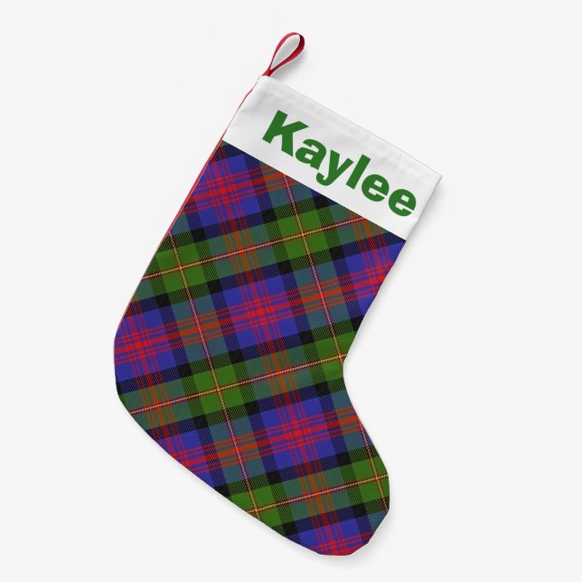 Holiday Charm Clan Logan Tartan Small Christmas Stocking (Front (Hanging))