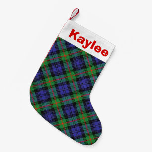 Holiday Charm Clan Murray Tartan Small Christmas Stocking