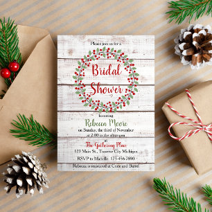 Holiday Charm II Winter/Christmas Bridal Shower Invitation