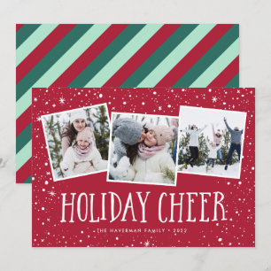 Holiday Cheer   3 Photo Collage Card