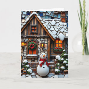 Holiday Cheer & a Mosaic Snowman Christmas Card