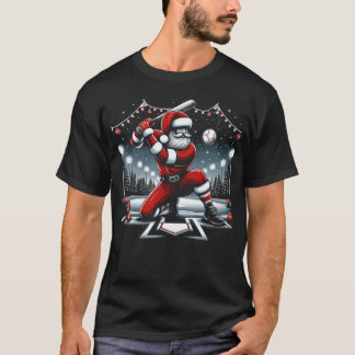 Holiday Cheer Baseball Santa Shirt for Sports Enth