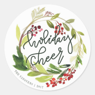 HOLIDAY CHEER CLASSIC ROUND STICKER