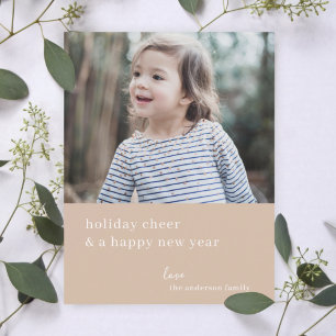 Holiday Cheer Elegant Christmas Photo Taupe Clay
