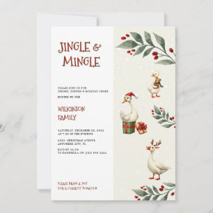 Holiday cheer Geese Jingle Mingle Party Invitation