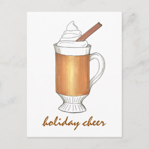 Holiday Cheer Hot Buttered Rum Christmas Drink Postcard