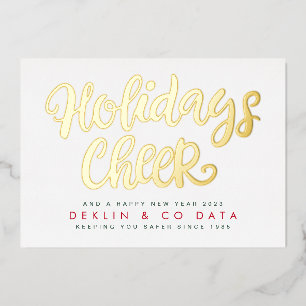 Holiday Cheer on White Premium   Gold Business