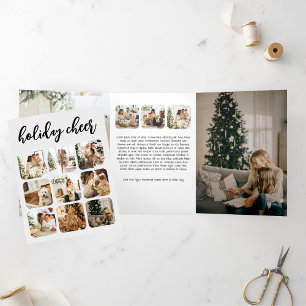 Holiday Cheer Photo Christmas Personalized Tri-Fold Card