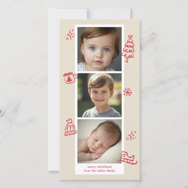 Holiday Cheer Photo Strip Card (Front)