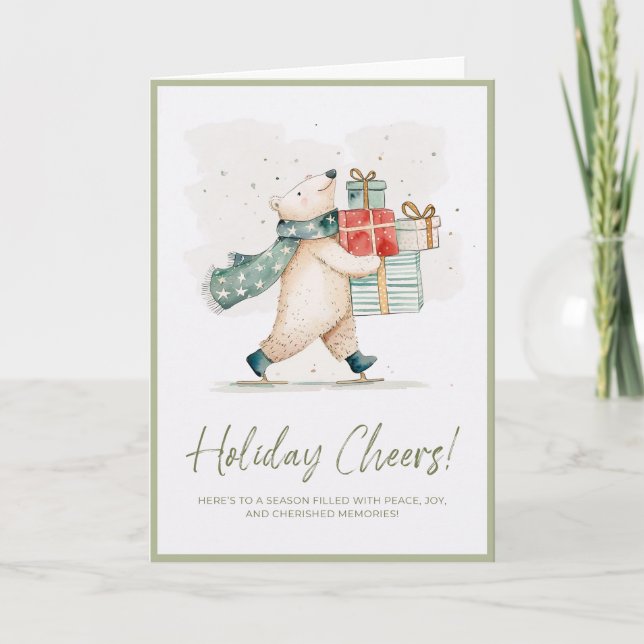 Holiday Cheers Bear Card (Front)