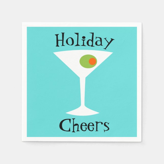 Holiday Cheers Martini Paper Napkins (Front)
