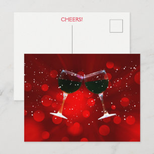 Holiday Cheers Red Wine Postcard