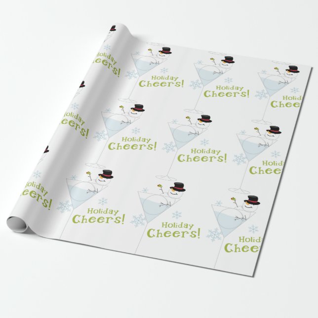 Holiday Cheers Wrapping Paper (Unrolled)