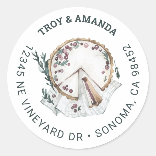 Holiday Cheescake Small Round Address Labels (Front)