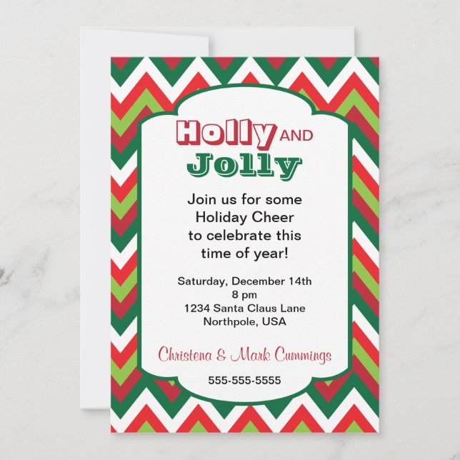 Holiday Chevron Invitation (Front)