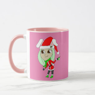 holiday chibi bunnygirl mug