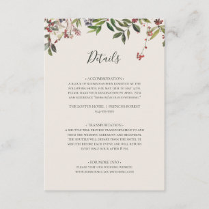 Holiday Chic Botanical   Champagne Details Enclosu Enclosure Card