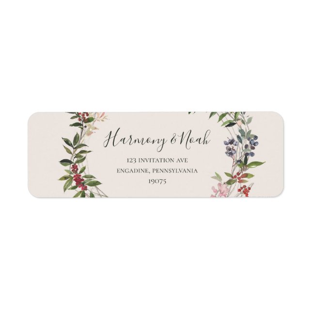Holiday Chic Botanical | Champagne Return Address (Front)