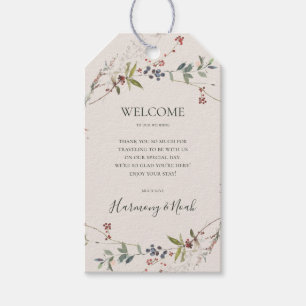 Holiday Chic Botanical   Champagne Wedding Welcome Gift Tags