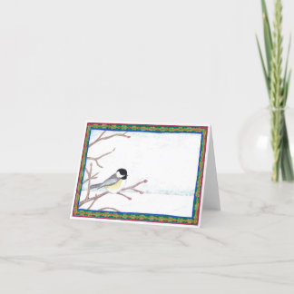 Holiday Chickadee Greeting Card