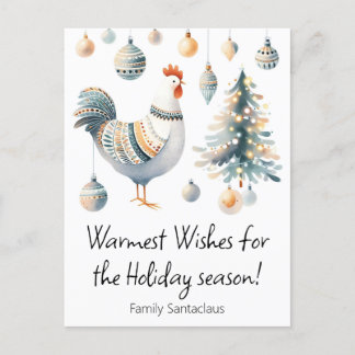 Holiday chicken postcard