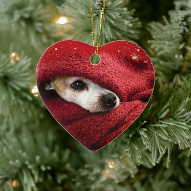 Holiday Chihuahua  Ceramic Ornament (Tree)