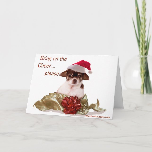 Holiday Chihuahua Christmas Card (Front)