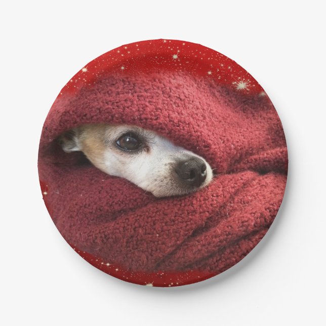 Holiday Chihuahua Paper Plate (Front)
