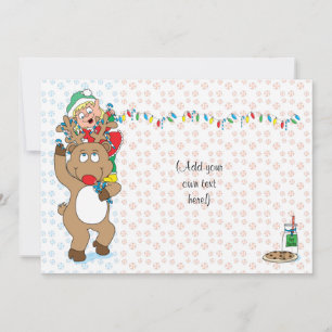 Holiday Christmas 7" x 5" Party Invitation/flat Invitation