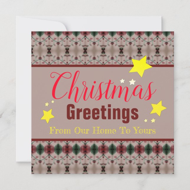 Holiday Christmas And New Year Paper Greeting Card (Front)