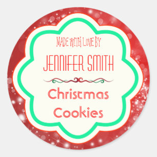Holiday Christmas Bakery Baked Cookie Classic Round Sticker