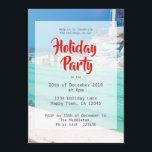 Holiday Christmas Beach Party Invitation<br><div class="desc">Customise your Holiday Party invitation and have a warm holiday party.
The text is a combination of modern typography  with 'Holiday Party' in red. 
The text is able to be altered for your  own personal message  and information.
All adding to the holiday celebrations.</div>