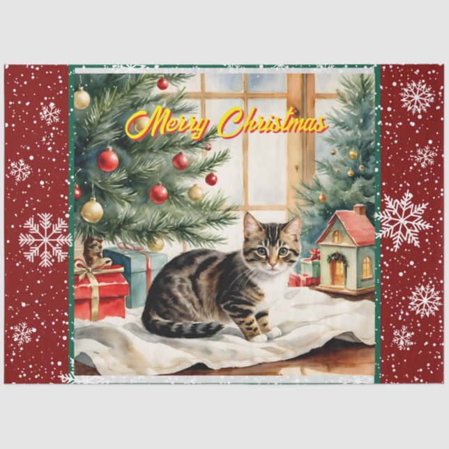 Holiday Christmas Beautiful Old Collection Tissue Paper (Front)