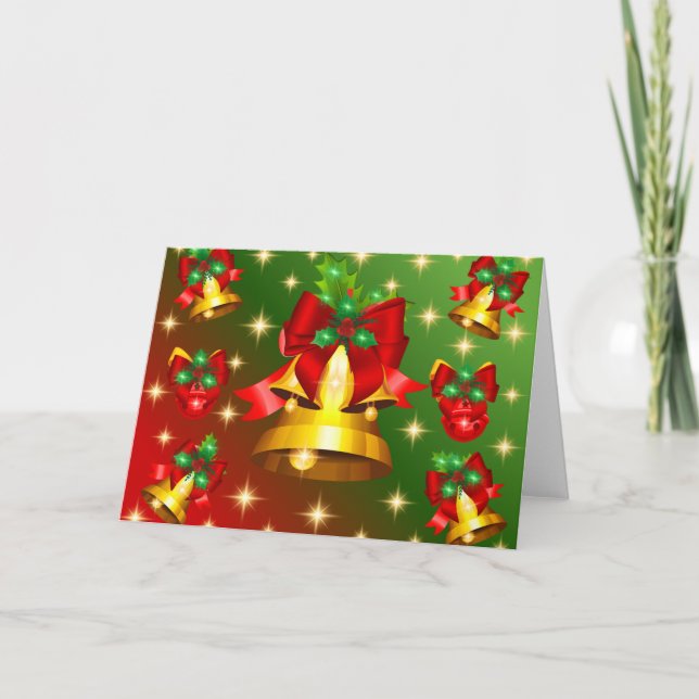 Holiday Christmas Bells Greeting Card (Front)