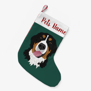 Holiday Christmas Bernese Mountain Dog Small Christmas Stocking