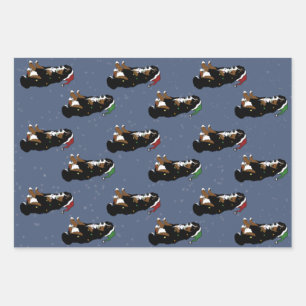 Holiday Christmas Bernese Mountain Dog Wrapping Paper Sheet