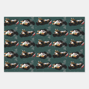 Holiday Christmas Bernese Mountain Dog  Wrapping Paper Sheet