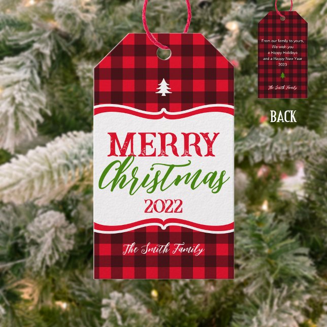 Holiday/Christmas Buffalo Plaid Favour Gift Tag (Creator Uploaded)