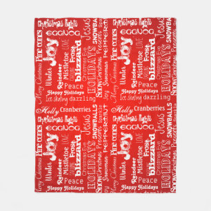 Holiday Christmas buzzwords fireball scarlet red Fleece Blanket