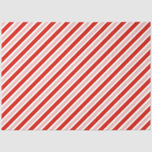 Holiday Christmas candy cane red festive stripes Tissue Paper