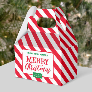 Holiday/Christmas Candy Cane Stripe Gift/Favour Bo Favor Box